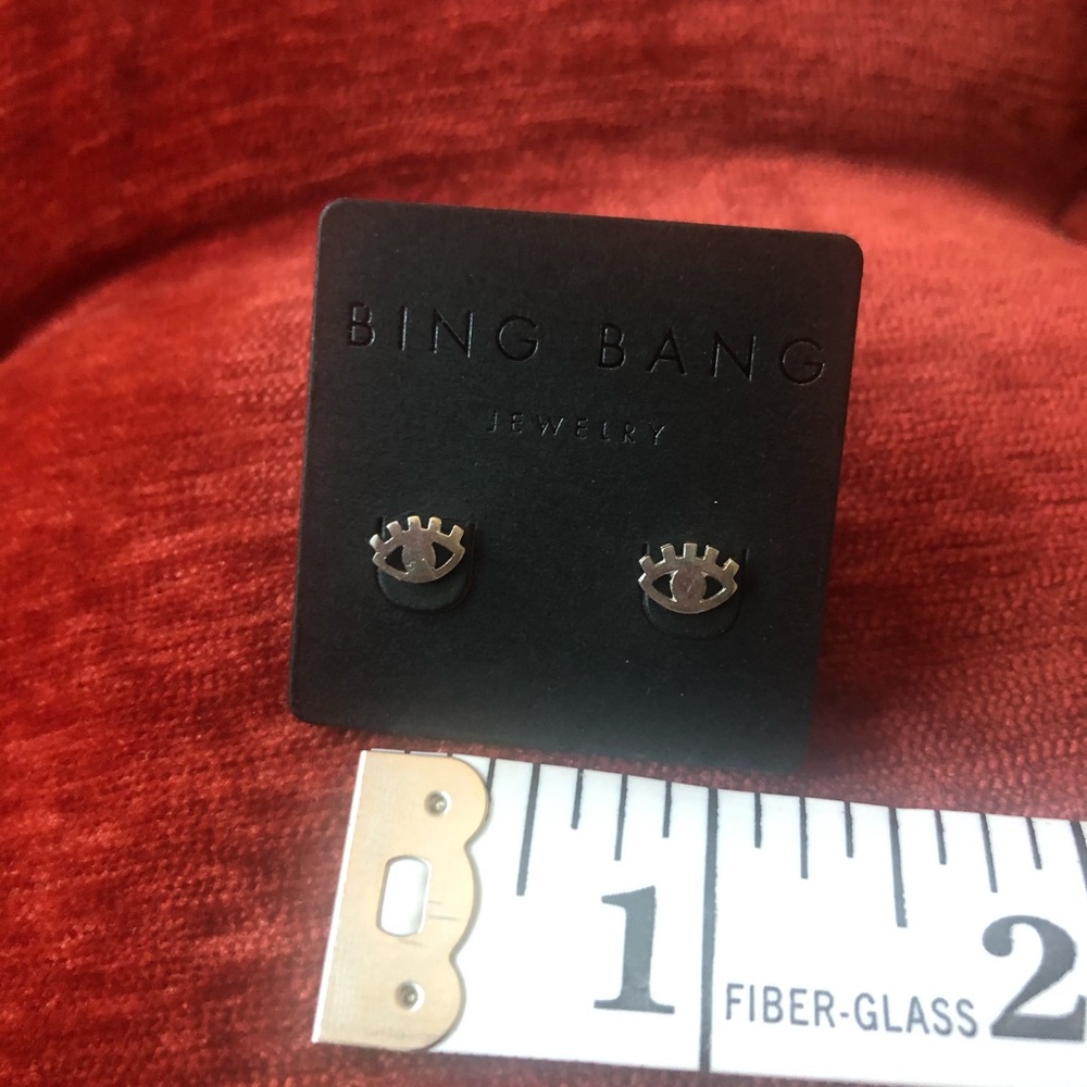 Sterling Silver Eye Earrings Studs 925. NEW. - Picture 3 of 4